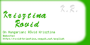 krisztina rovid business card